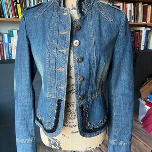 Aryeh Blue Denim Jacket with Button Details